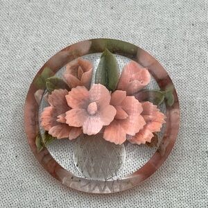 Antique Vintage Reversed Carved brooch